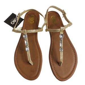 GBG Los Angeles Gold Glitter Gladiator Sandals Things Size 9